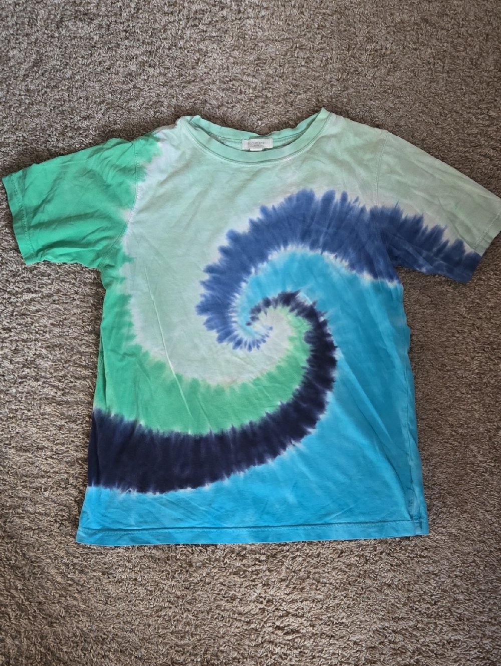 Lands' End Kids Spiral Tie-Dye Tee in Blue, Green & Navy